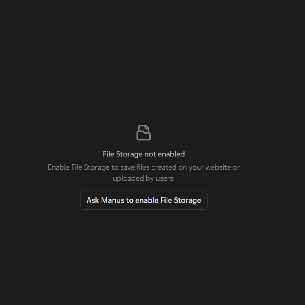 Fix File Storage Issue in Manus